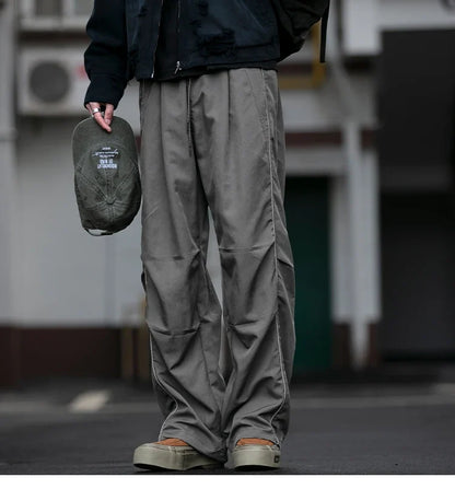 Korean Streetwear Waterproof Outdoor Utility Cargo Pants For Men Quick Dry Adjustable Hem Oversized Sport Casual Pants Trendy