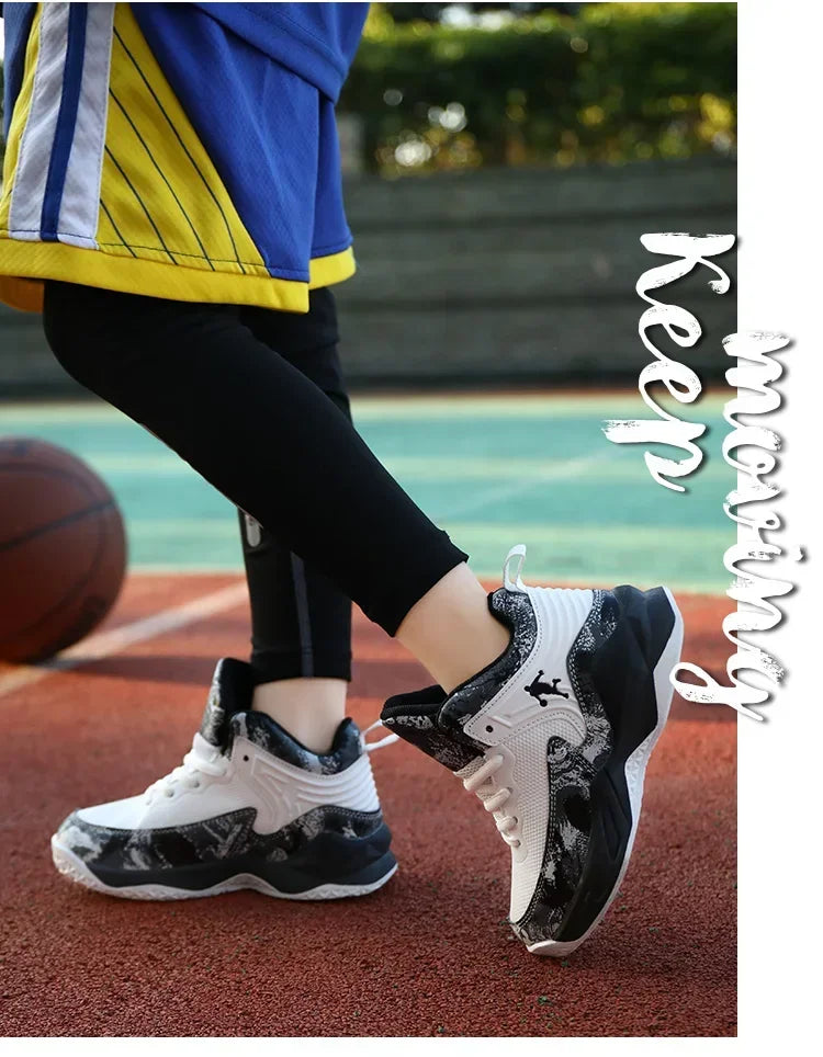 Basketball Shoes for Kids Sneakers New Boys Brand Thick Sole Non-slip Children Sports Shoes Child Boy Basket Trainer Shoes
