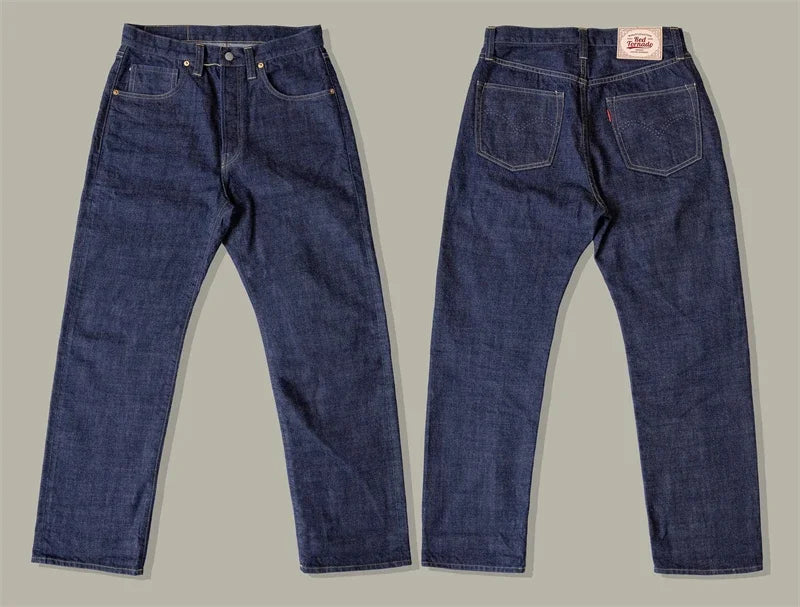 WWII Model Wide Straight Jeans One Wash 14oz Selvedge Denim
