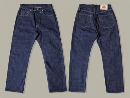 WWII Model Wide Straight Jeans One Wash 14oz Selvedge Denim
