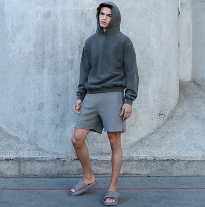 Summer Outdoor Surfing Training Cotton Sport Grey Shorts Men's Loose Soft High Street Motorcycle Casual Running Shorts