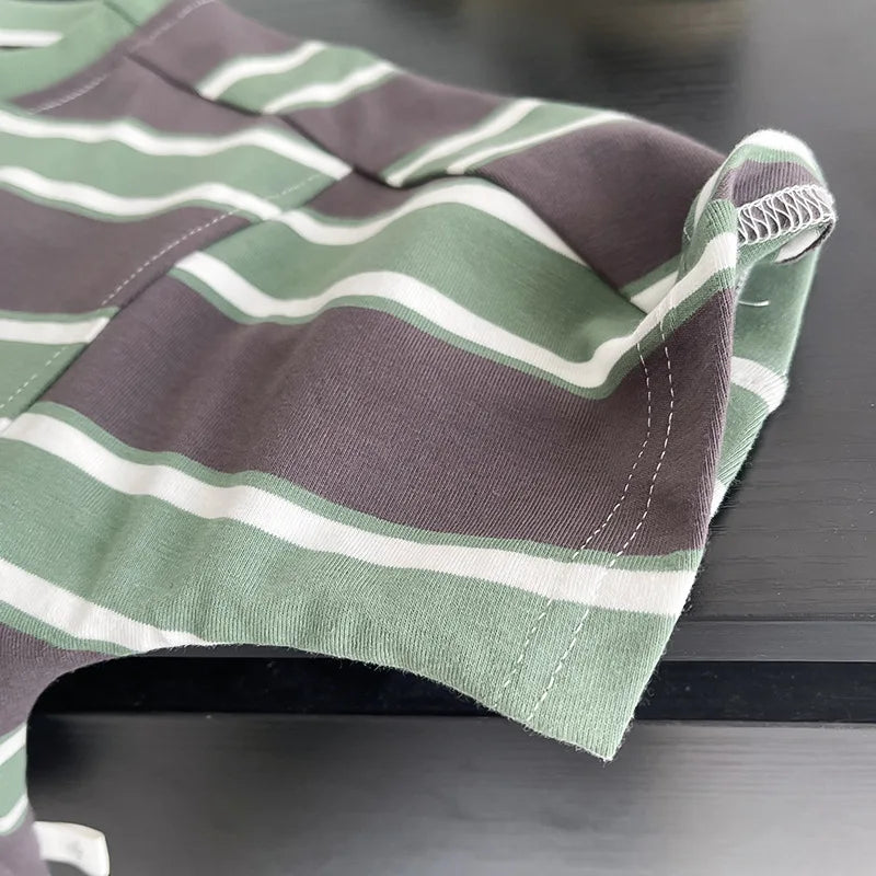 Summer Infant Boys Clothing For Children Casual Striped T-Shirt Shorts 2Pcs/Set Toddler Baby Girl Clothes Costume Kids Tracksuit