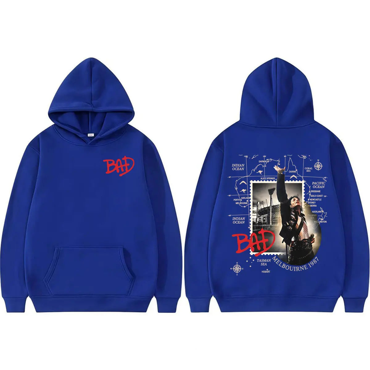 King of Pop Michael Jackson Bad Tour Pullovers Men Women Retro 80s Harajuku Fashion Hoodies High Quality Casual Cozy Sweatshirts