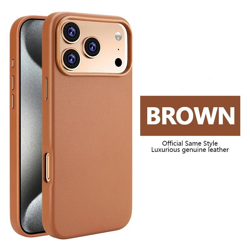 Official Leather Case for MagSafe Wireless Charging Case for IPhone 17 Pro Max Air 16 15 14 13 Pro Max Original Anti-Drop Cover