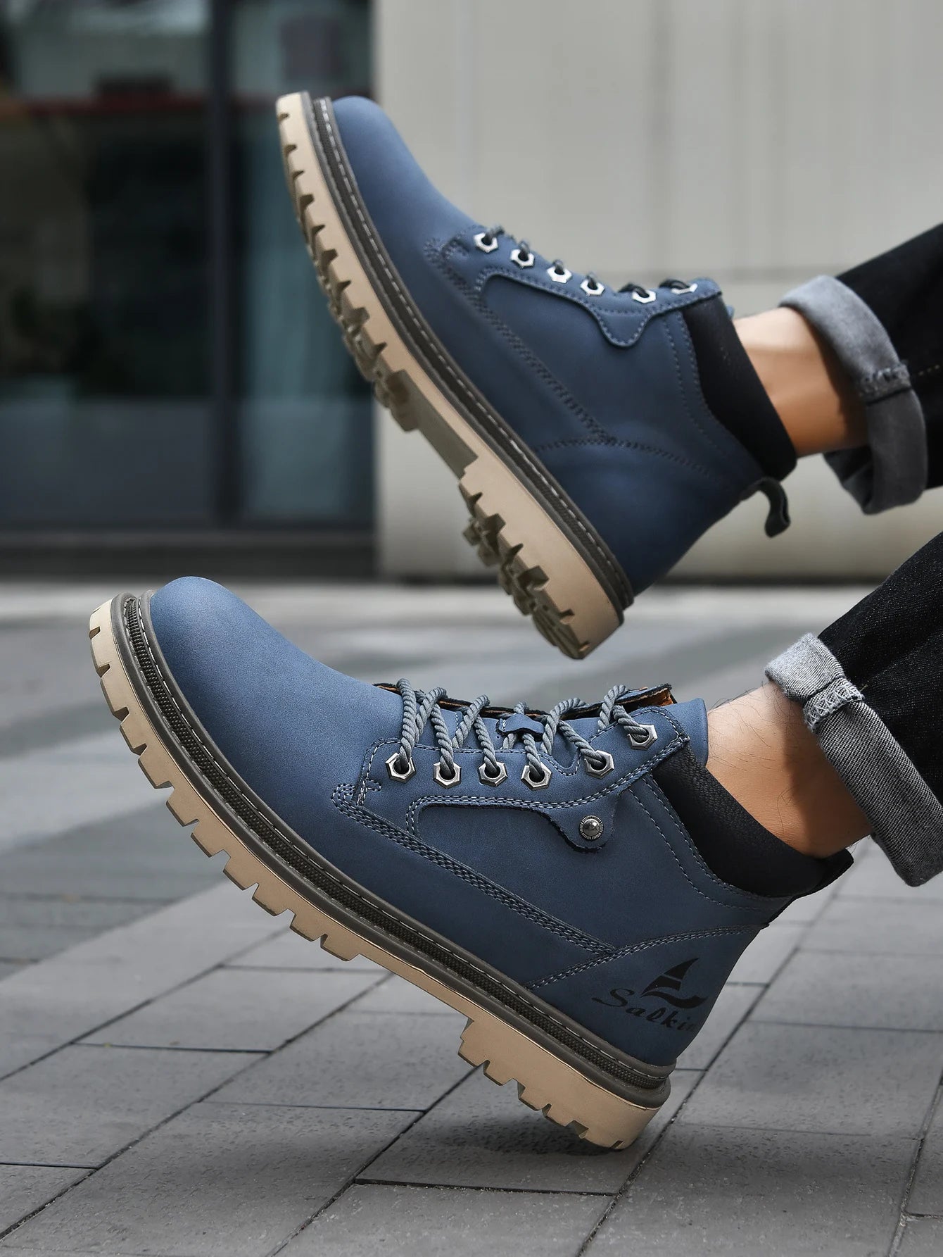 Handmade Men Boots Autumn Outdoor Hiking Boots Ankle Winter Leather Shoes Sneakers Hombres Botas High Top Footwear Anti Slip