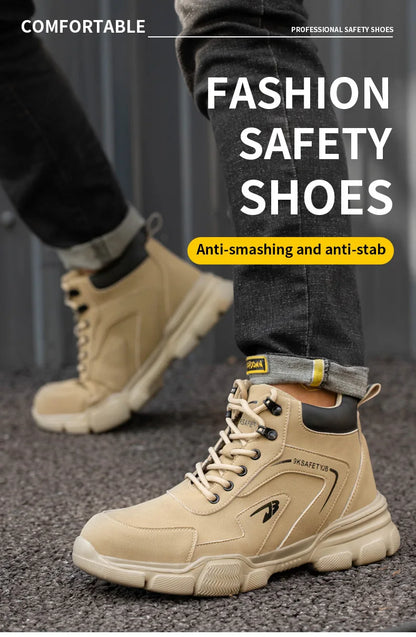 Latest Design Winter Plush Safety Boots Men Waterproof Steel Toe Indestructible Shoes Anti Smashing Puncture Proof Male Footwear