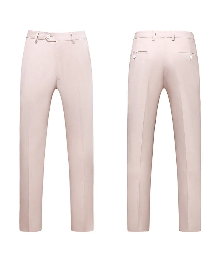 19 Color High Quality Men's Solid Color Slim Fit Suit Pants 2025 Fashion Formal Business Social Groom Wedding High End Trousers