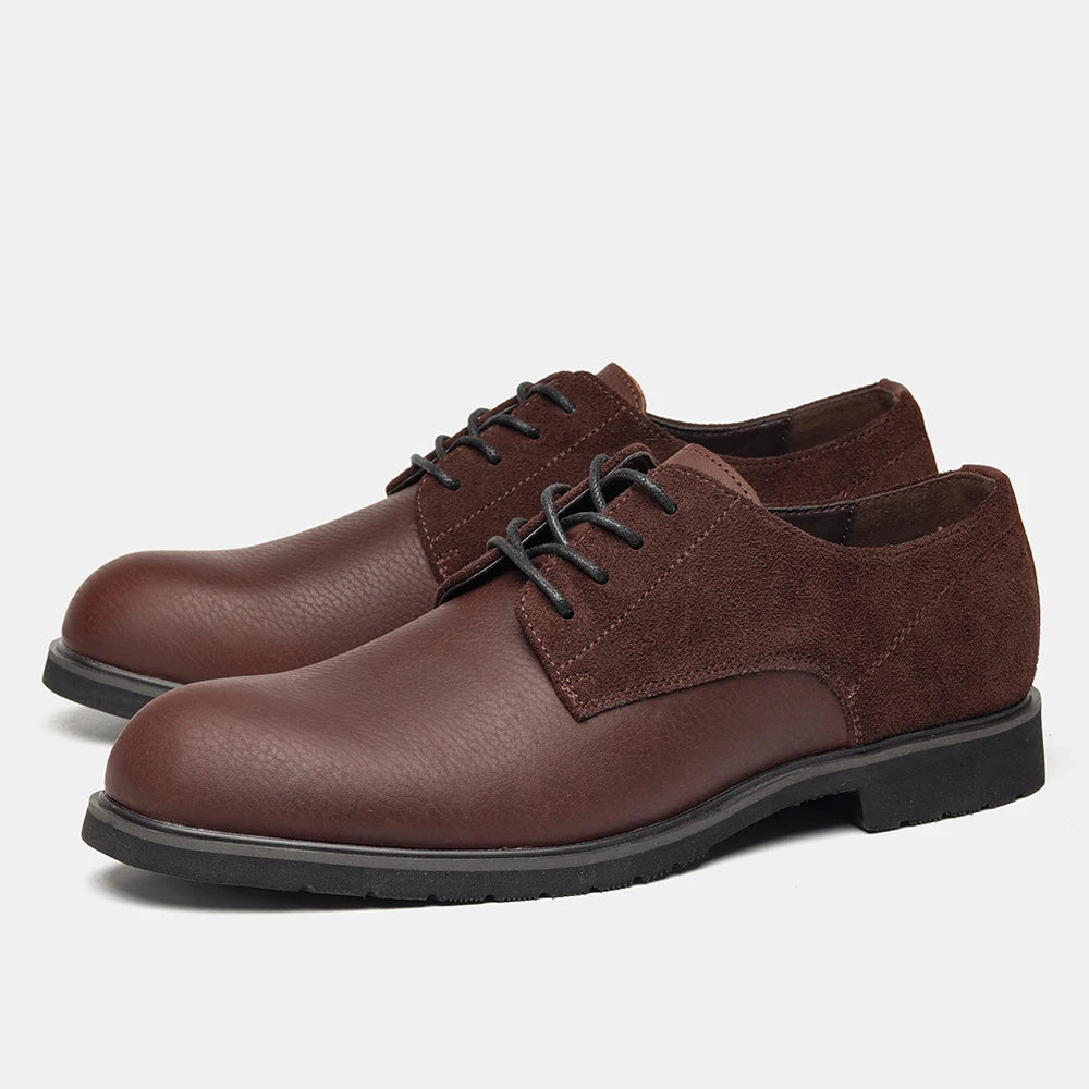 Genuine Leather Men Derby Shoes Thick Sole Men Casual shoes Men Leather Shoes