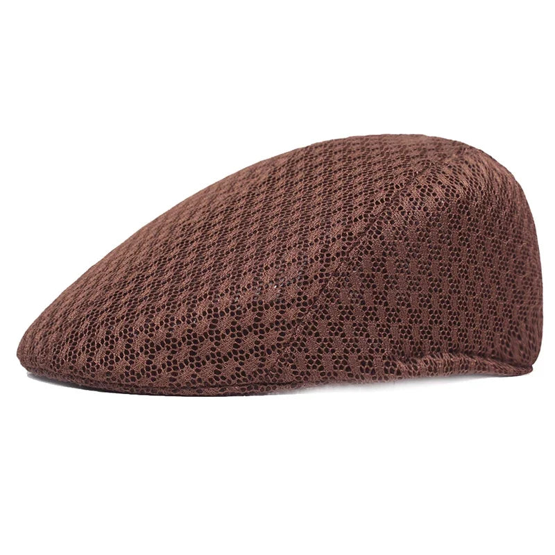 2023 New Summer Casual Beret Hat Unisex Mesh Flat Caps Newsboy Style adjustablr Fashion Breathable Summer Hat for Women Men Caps