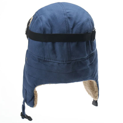 Army Military Ushanka Men&Women Windproof Winter Bomber Hats with Goggles Warm Lamb Wool Pilot Earflap Thermal Snow Cap
