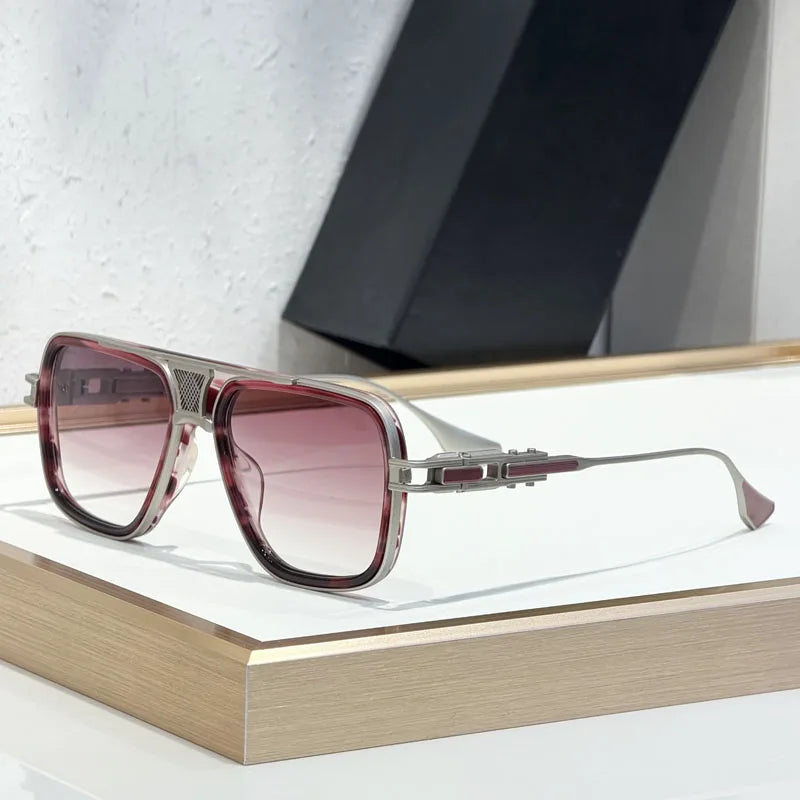 460 Square Alloy High Quality Sunglasses GRAND-DECADE TWO for Men Women Luxury Fashion Brand Design UV400 Eyeglasses with Case