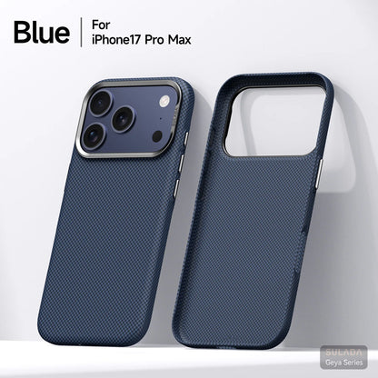 Kevlar Pattern Texture Wireless Charging Case For IPhone 18 Pro Max 17 16 360° Rotate Bracket Bare-metal Feel Drop-Proof Cover