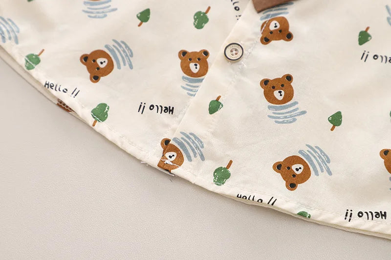 Summer Baby Boys Clothes Suit Children Casual Cartoon Bear Tie Shirt Shorts 2Pcs/Sets Kids Outfits Toddler Costume Clothing 1-5y