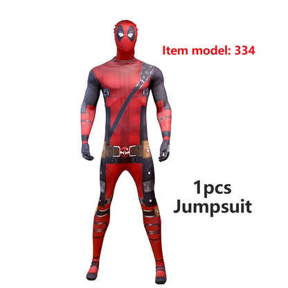 Deadpool Child Costume Halloween Costumes Kids Men Adult Superhero Bodysuit Jumpsuit Children Cosplay Costume Swords Accessories