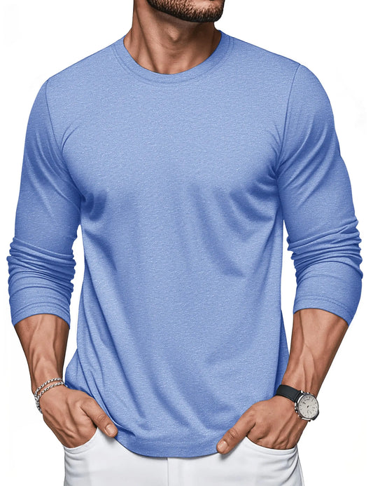 Men's Long Sleeve T-Shirt Cotton Crew Neck T-Shirt Casual Light Work Spring and Autumn Tops