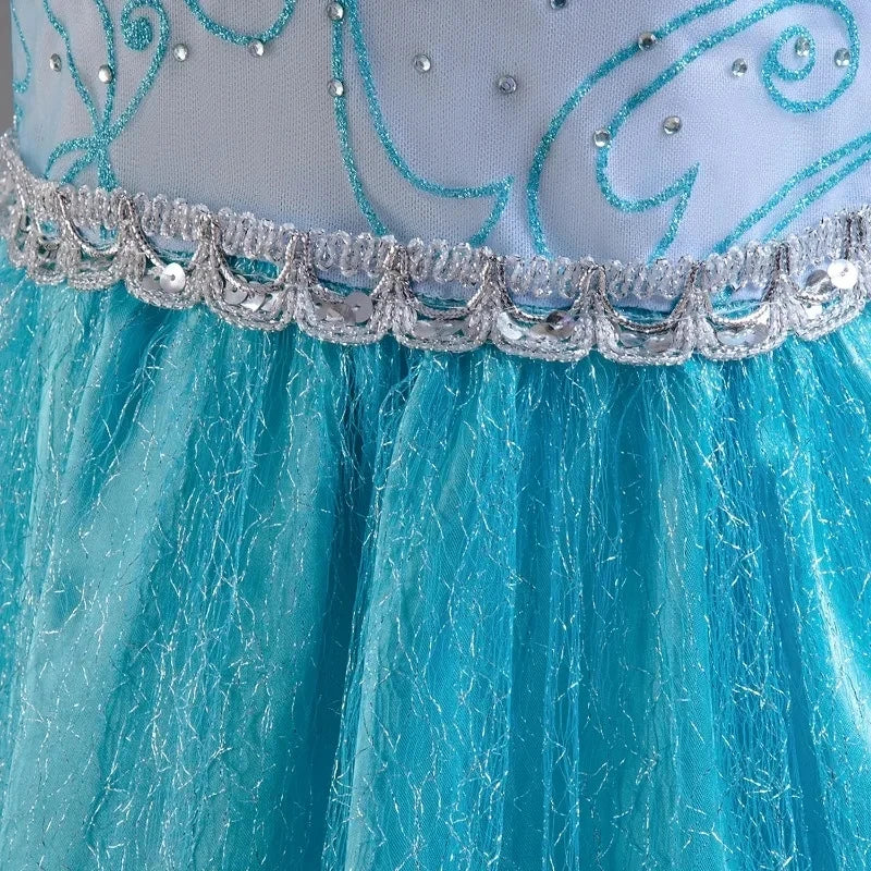 For 2-10 Year Cosplay Fancy Queen Frozen Elsa Anna Costume Girls Princess Dress Toddler Halloween Party with Decorative Fittings