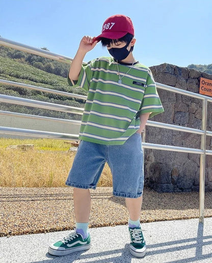 8 To 10 Year Old Boy Clothes Kids Set Junior Boys' Summer Clothing Children's Outfit 2025 Baby Boy's From 4 Years Shorts T-shirt