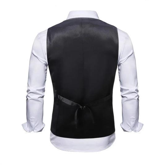 2026 New Black Men's Shiny Sequin Suit Collar Sleeveless Vest, Wedding/Party/Stage Performance, Gold or Silver Optional
