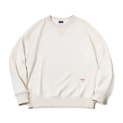 Heavyweight Round Collar Chenille Sweater for Men Spring and Autumn Basic Styles Long-sleeved Pullover Navy Blue T-shirts