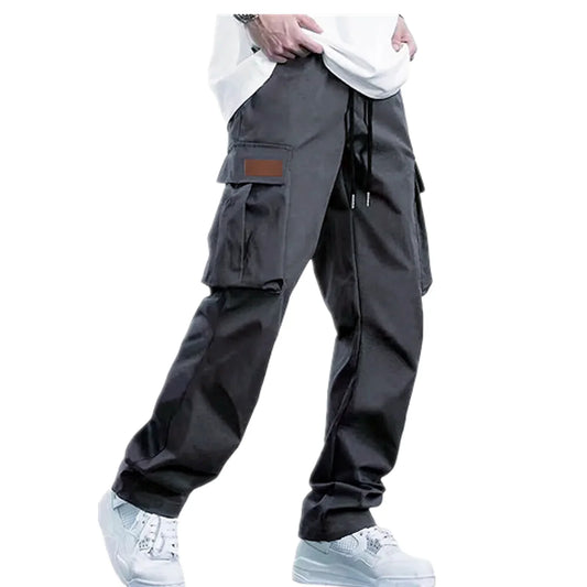 2026 Amazon Summer New Men's Work Pants European and American Independent Station Drawstring Multi Pocket Casual Pants