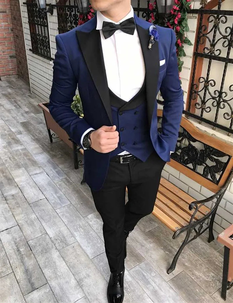 Latest Designs Men's Classic Suits For Wedding Groom Tuxedo Slim Fit One Button Prom Party Best Man 3 Pieces Costume