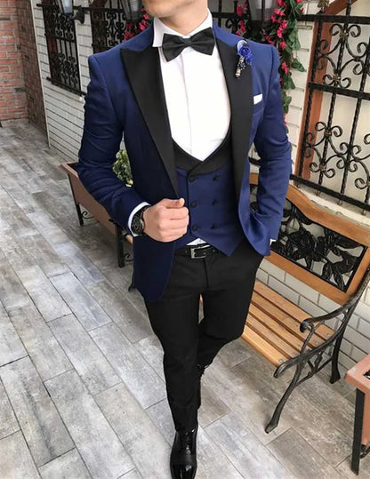 Latest Designs Men's Classic Suits For Wedding Groom Tuxedo Slim Fit One Button Prom Party Best Man 3 Pieces Costume