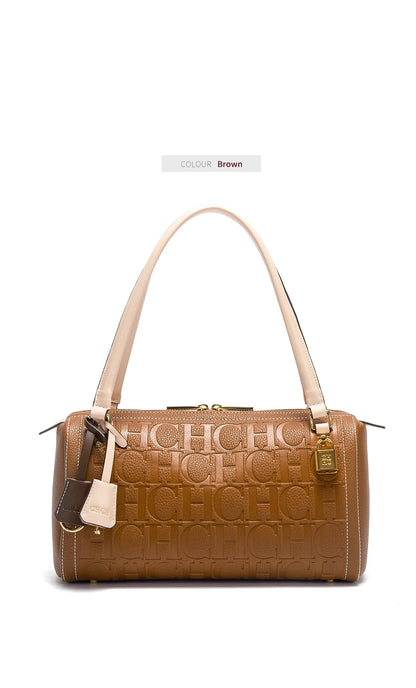 Women's Boston Bag Autumn Winter New Collection Letter Design Texture Shoulder Bags