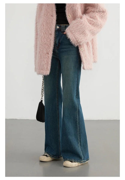 Women Jeans New High Waist Flare Denim Pants Micro Elastic Woman Trousers Horseshoe Pant Female Autumn Winter 2023