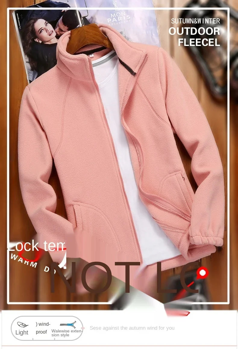 2023 New Winter Women's Zipper Cardigan Sweatershirt Warm Coral Fleece Jacket Ladies Outdoor Running Polar Fleece Coat Clothes
