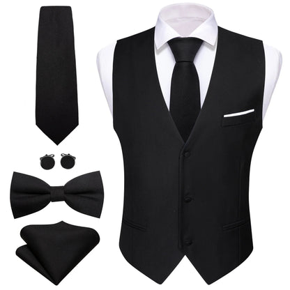 Men's 5-Piece Suit Set Vest/ tie/ bow tie/pocket handkerchief/cufflinks Complete set of formal and wedding accessories  Business