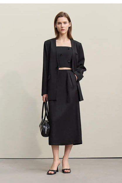 V-Neck Women's Jacket 2026 Autumn New Slim Sleeveless Vest Skirt Women's Separate Casual Elegant Women's Skirt 1262102 4