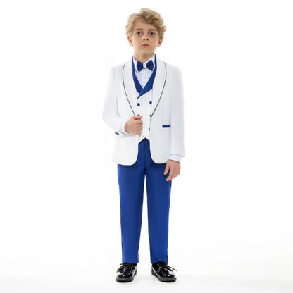 High Quality Boys Formal Suit Set 4 Pieces School Choir Performance Elegant Shawl Lapel Kids Suits Wedding Ring Bearer Outfit