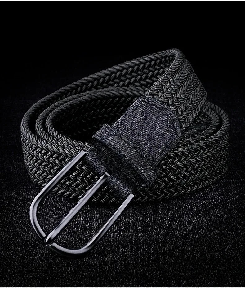 Men Belt Braided Elastic Belt for Men Stretchy Woven Canvas Fashion Belt for Versatile Jeans and Pants