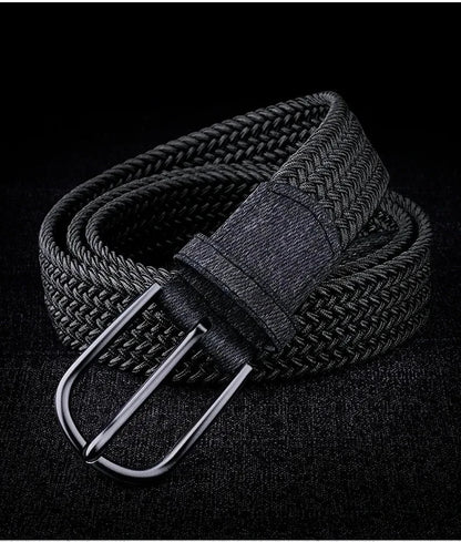 Men Belt Braided Elastic Belt for Men Stretchy Woven Canvas Fashion Belt for Versatile Jeans and Pants