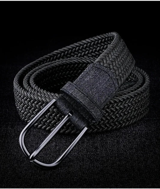 Men Belt Braided Elastic Belt for Men Stretchy Woven Canvas Fashion Belt for Versatile Jeans and Pants
