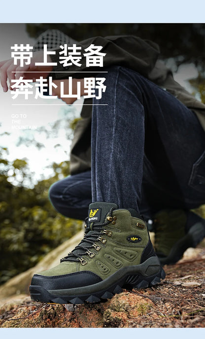 36-48 Autumn Winter Men Women Ankle Boots Leather Tactical Shoes New Plus Anti-Skidding Classical Walking Footwear Summer Hiking