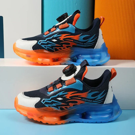New Anti-skid Leather Kids Sneakers for Boys Running Walking Lightweight Casual Shoes With Fashion Dragon Pattern Size 28-39