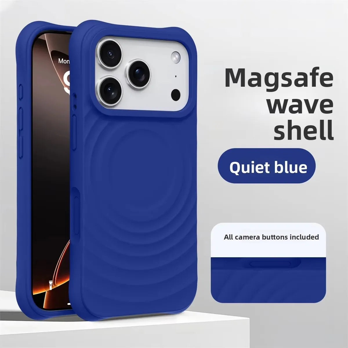 Water Ripple Silicone For Magsafe Wireless Charge Magnetic Phone Case For iPhone 17 16 15 14 Pro Max Air Soft Shockproof Cover