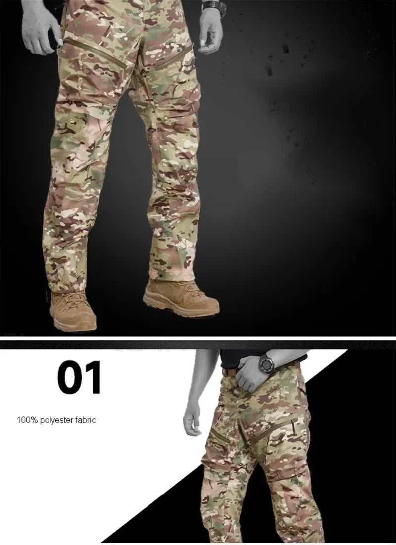 Outdoor Hard Shell Gen2 Camping Hiking Mountaineering Pants Fully zippered Leg Waterproof Windproof Camouflage Tactical Pants