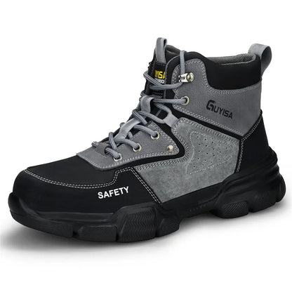 New Fashion 2026 High Top Safety Work Shoes Men Sneakers Steel Toe Cap Anti-puncture Indestructible Construction Site Boots