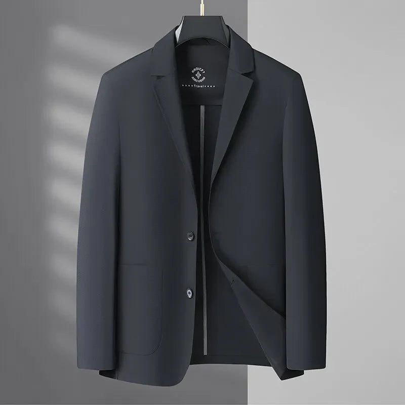 2025 Summer Ice Silk Thin Sunscreen Suit Jackets for Men Classic Business Casual Blazers Wedding Social Dress Coat Men Clothing
