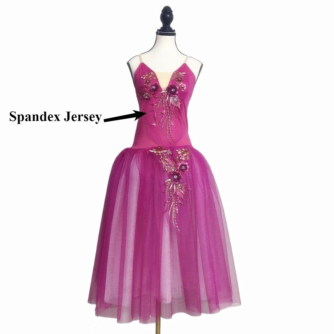 Long Ballet Tutu Skirts Blue 3d Flower Dress Performance Costumes Princess Dance Practice Romantic Dress