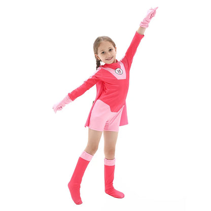 Anime Kids Invincible Costume Boys Omni-man Mark Grayson Cosplay Child Superhero Girls Atom Eve Pink Jumpsuit Halloween Costume