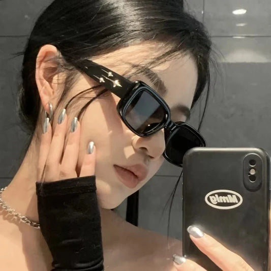 Cycling Retro Y2K Style Small Square Sunglasses Women kitten Eye Sunglasses Fashion Colorful Mirror Goggles Punk Suns Glasses