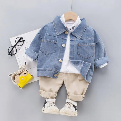 Autumn Fashion Baby Clothes Set Children Boys Jacket T-Shirt Pants 3Pcs/Set Kids Girl Clothing Toddler Costume Infant Tracksuits