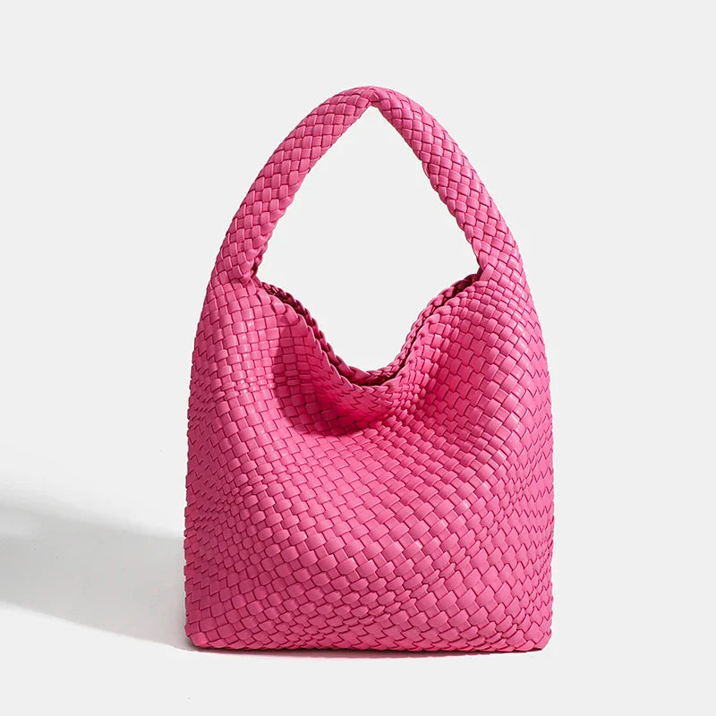 Designer Hand knitting bag PU Large women's Woven tote bag Mistress gift luxury bag original mark bags CasuaL side bag for women