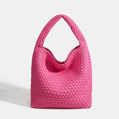 Designer Hand knitting bag PU Large women's Woven tote bag Mistress gift luxury bag original mark bags CasuaL side bag for women