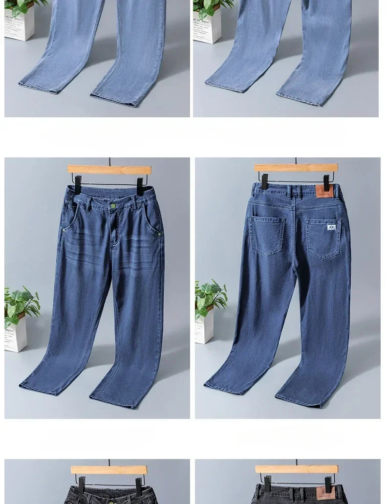Business Jeans Men's Spring Thin Casual Straight Fashion Loose Brand Pants Comfortable Male Denim Trousers
