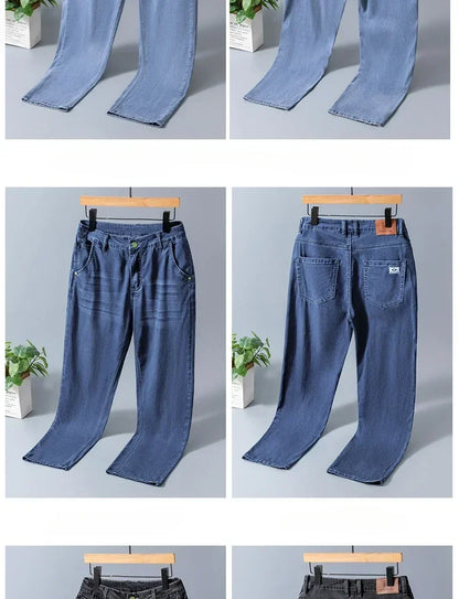 Business Jeans Men's Spring Thin Casual Straight Fashion Loose Brand Pants Comfortable Male Denim Trousers
