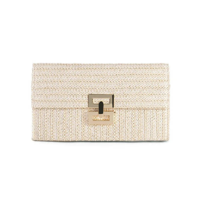 Fashion Women F;ap Clutch Bag Party Straw Day Clutches Purse Handbag Female Woven